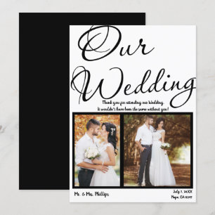 Invitación Nuestra boda foto imagen blanco y negro gracias