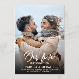 Invitación Nuestra boda no está cancelada Foto de la nueva fe