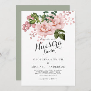 Invitación Nuestra Boda Rubor Rosa Rosa Boda Español