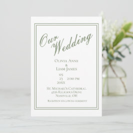 Invitación Nuestra Boda Sage Green Modern Elegant Wedding