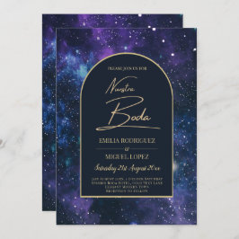 Invitación NUESTRA BODA Starry Night Purple Blue INVITE