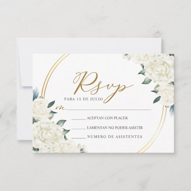 Invitación Nuestra Boda Wedding RSVP (Anverso)