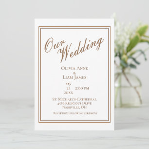 Invitación Nuestra Boda White Modern Elegant Wedding