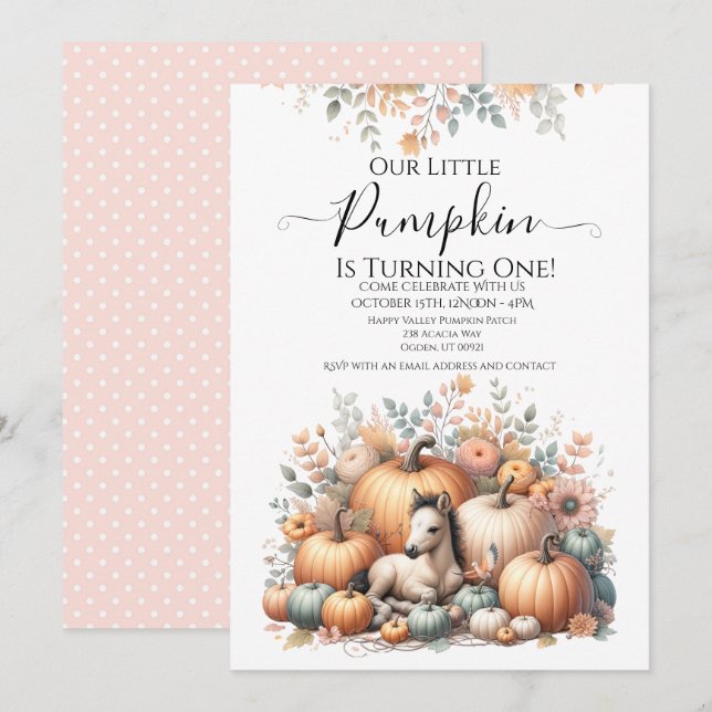 Invitación Nuestra Calabaza  (Anverso / Reverso)