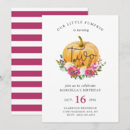 Invitación Nuestra calabaza en el segundo cumpleaños