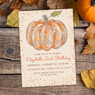 Invitación Nuestra calabaza en el segundo cumpleaños