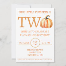 Nuestra calabaza pequeña es dos, fiesta de cumplea