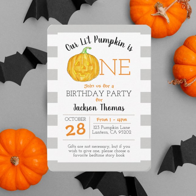 Invitación Nuestra calabaza pequeña es el primer cumpleaños (Subido por el creador)