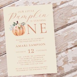 Invitación Nuestra calabaza pequeña es un primer cumpleaños