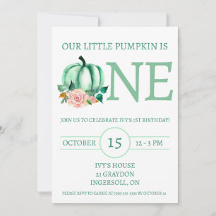 Invitación Nuestra calabaza pequeña es una fiesta de cumpleañ