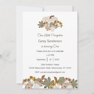 Invitación Nuestra calabaza pequeña es una invitación, primer