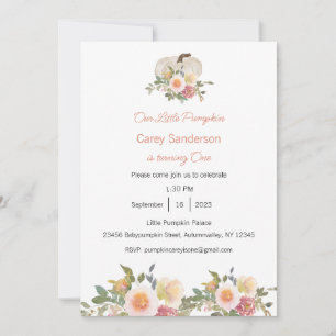 Invitación Nuestra calabaza pequeña es una invitación, primer