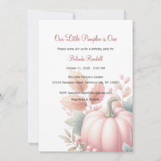 Invitación Nuestra calabaza pequeña es una invitación, primer
