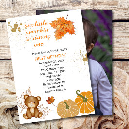Invitación Nuestra Calabaza Pequeña está cambiando una foto d