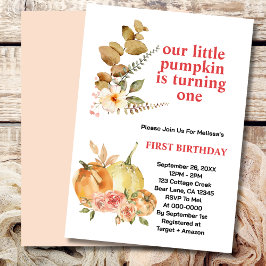 Invitación Nuestra calabaza pequeña está convirtiendo una fot