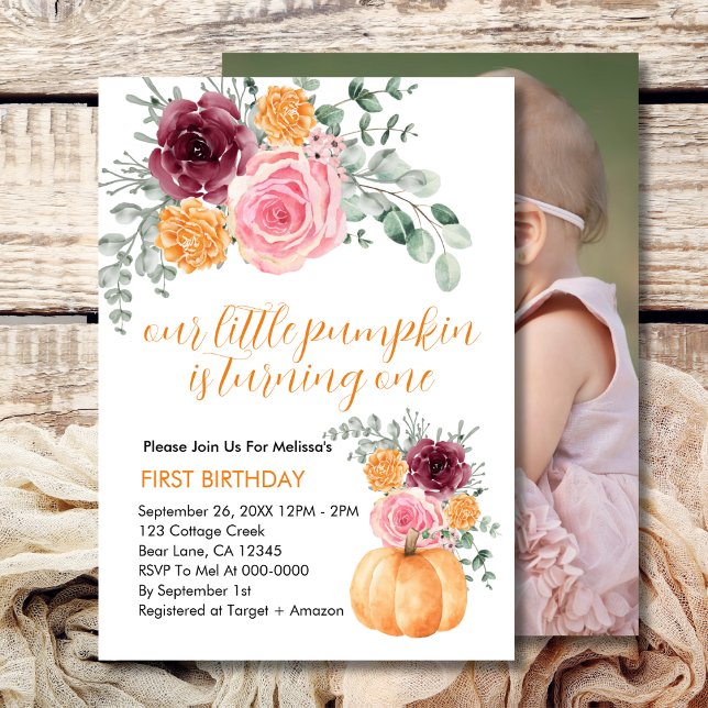 Invitación Nuestra calabaza pequeña se está volviendo un rosa (Subido por el creador)