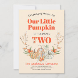 Invitación Nuestra Calabaza Se Está Divirtiendo Dos Años