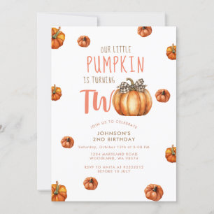 Invitación Nuestra Calabaza Se Está Tornando Dos