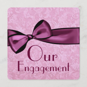 Invitación Nuestra cinta de satén magenta 2 del rosa del