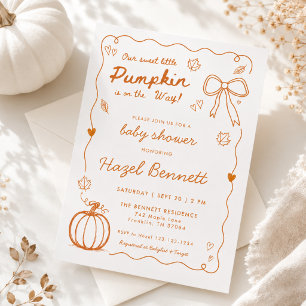 Invitación Nuestra Dulce Pequeña Calabaza Doodle Baby Shower