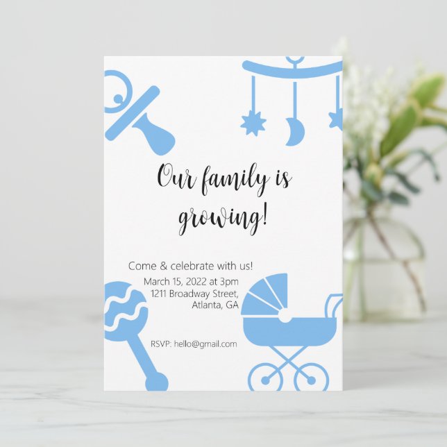 Invitación Nuestra familia está creciendo Baby Shower (Anverso de pie)