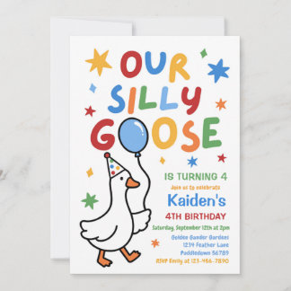 Invitación Nuestra fiesta de cumpleaños colorida del niño gan