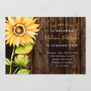 Invitación Nuestra fiesta de cumpleaños de flor de girasol ru