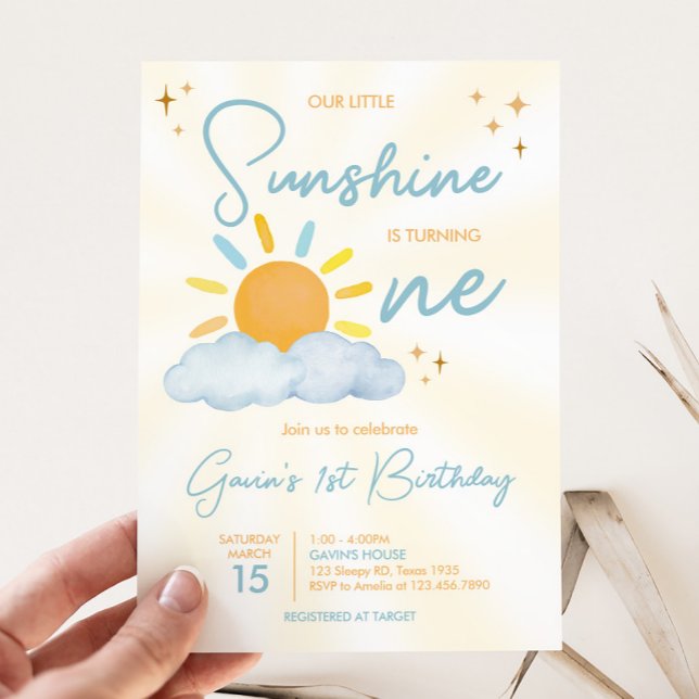 Invitación Nuestra fiesta de cumpleaños de Little Sunshine (Little Sunshine Birthday Party Invitation)