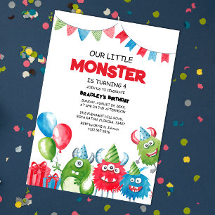 Invitación Nuestra Fiesta de Cumpleaños del Pequeño Monstruo