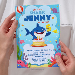 Invitación Nuestra Fiesta de Cumpleaños del Pequeño Tiburón