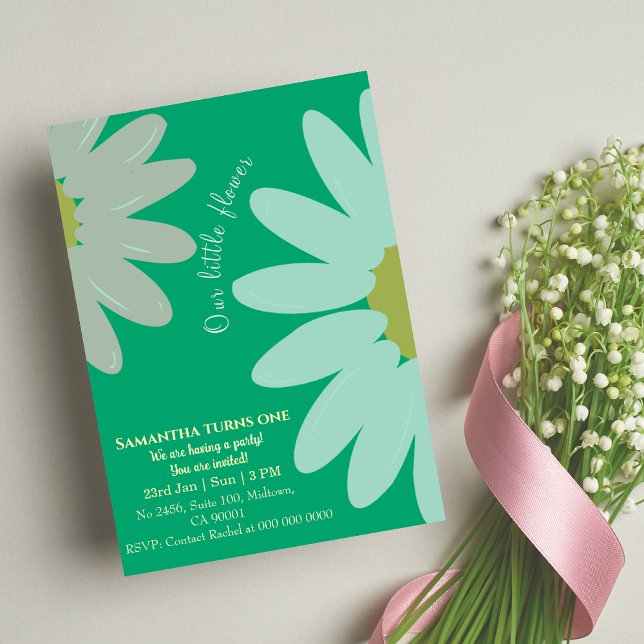 Invitación Nuestra flor se convierte en un cumpleaños floral  (Subido por el creador)