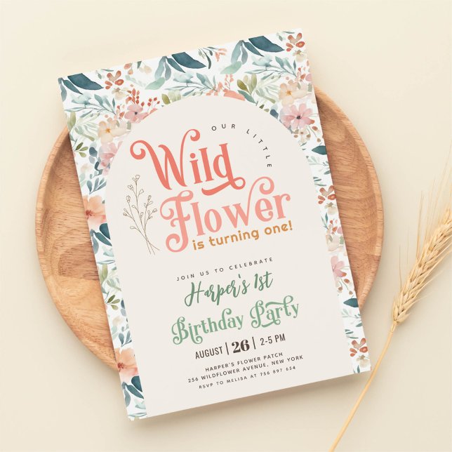 Invitación nuestra flor silvestre 1er cumpleaños (Subido por el creador)