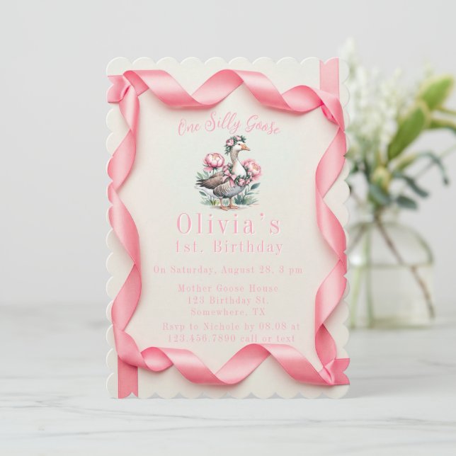 Invitación Nuestra gallina de los huevos se vuelve fiesta de  (Anverso de pie)