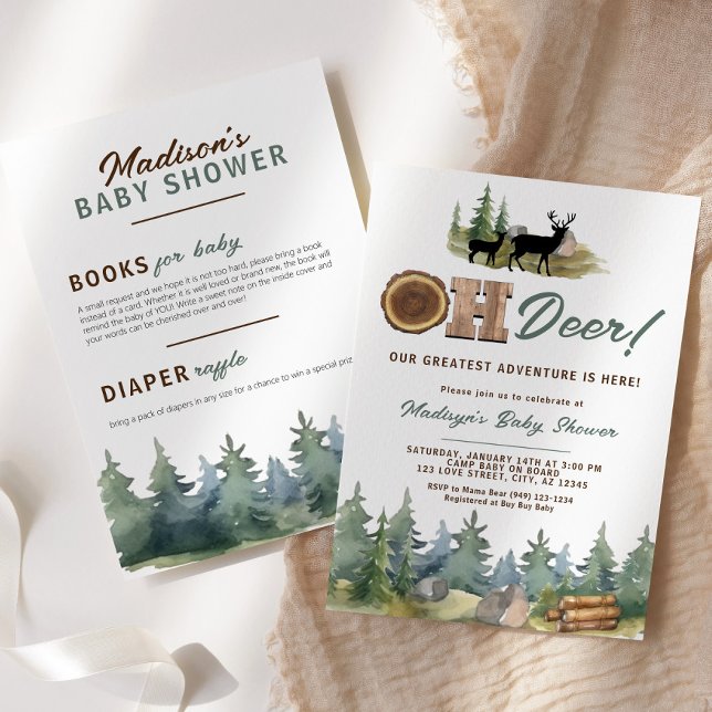 Invitación Nuestra gran aventura Oh Deer Baby Shower (Subido por el creador)