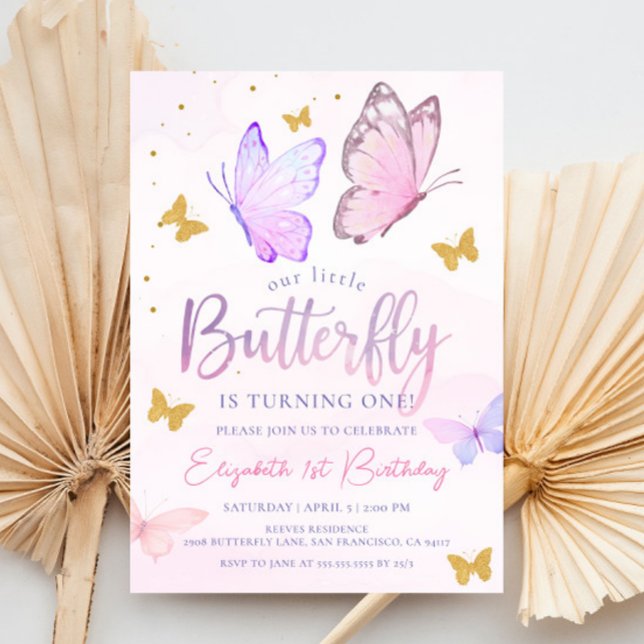 Invitación Nuestra mariposa pequeña | Cumpleaños del Chica Pú (Subido por el creador)
