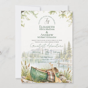 Invitación Nuestra Mayor Aventura Boda Rústica y al Aire Libr
