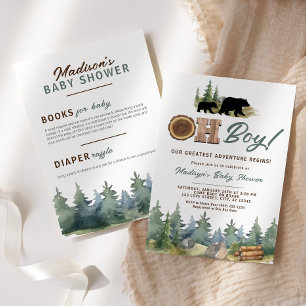 Invitación Nuestra mayor aventura, Mama Bear Baby Shower