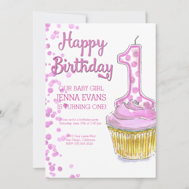 Invitación Nuestra niña se está convirtiendo en una invitació (Anverso)