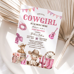 Invitación Nuestra niñita Wild West Baby Shower