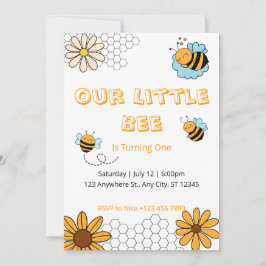 Invitación Nuestra Pequeña Abeja Bumble fiesta de cumpleaños