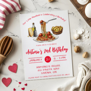 Invitación ¡Nuestra pequeña albóndiga está celebrando un cump