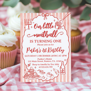 Invitación Nuestra Pequeña Albóndiga Fiesta de Cumpleaños de 