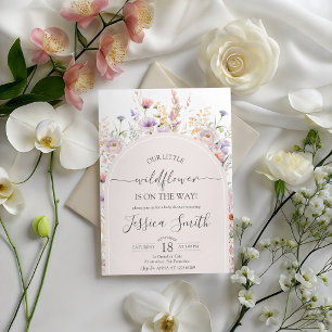 Invitación Nuestra Pequeña Arco de Flor Silvestre Baby Shower