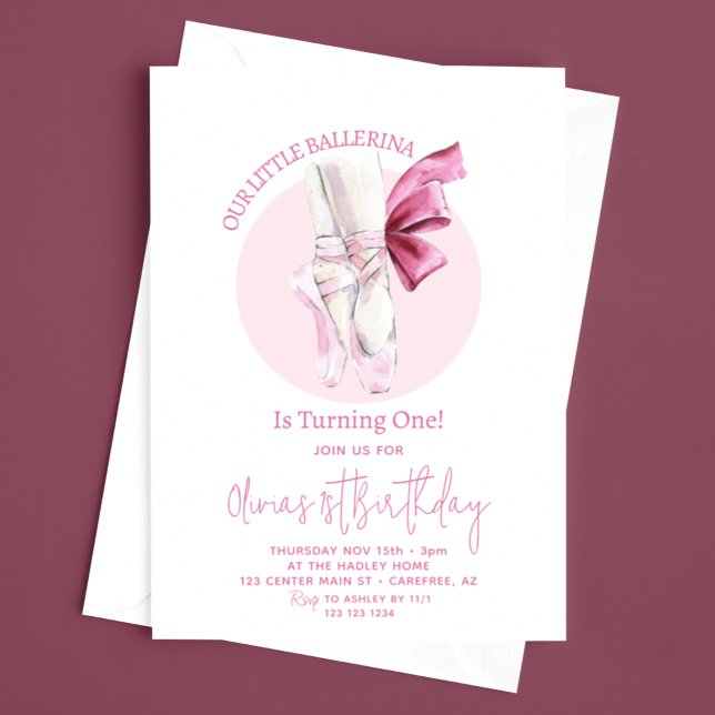Invitación Nuestra Pequeña Ballerina 1er cumpleaños (Subido por el creador)