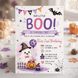 Invitación Nuestra Pequeña Boo Cumple Dos Fiesta de Cumpleaño