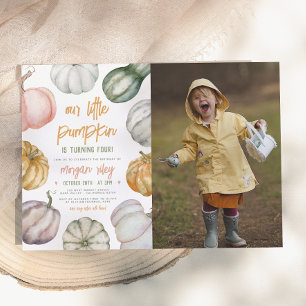 Invitación Nuestra pequeña calabaza boho fiesta de cumpleaños