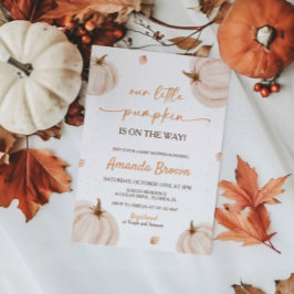 Invitación Nuestra pequeña calabaza cae en Baby Shower