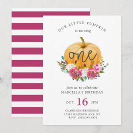Invitación Nuestra pequeña calabaza cae flor