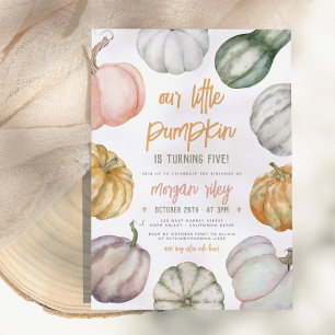 Invitación Nuestra pequeña calabaza Cute Boho Fall Fiesta de 