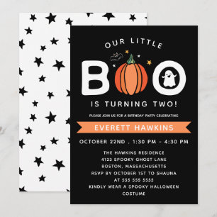 Invitación Nuestra pequeña calabaza de boquilla fiesta de cum